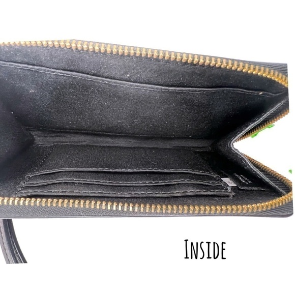 Coach Black Leather Mid-Size Zip Accordion Wallet - Picture 5 of 5